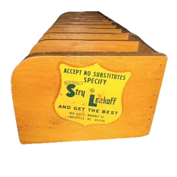 Stry Lenkoff Other - Stry‎ Lenkoff VTG Wooden Receipt Organizer Sorter Laundry Tag File Cabinet Wood